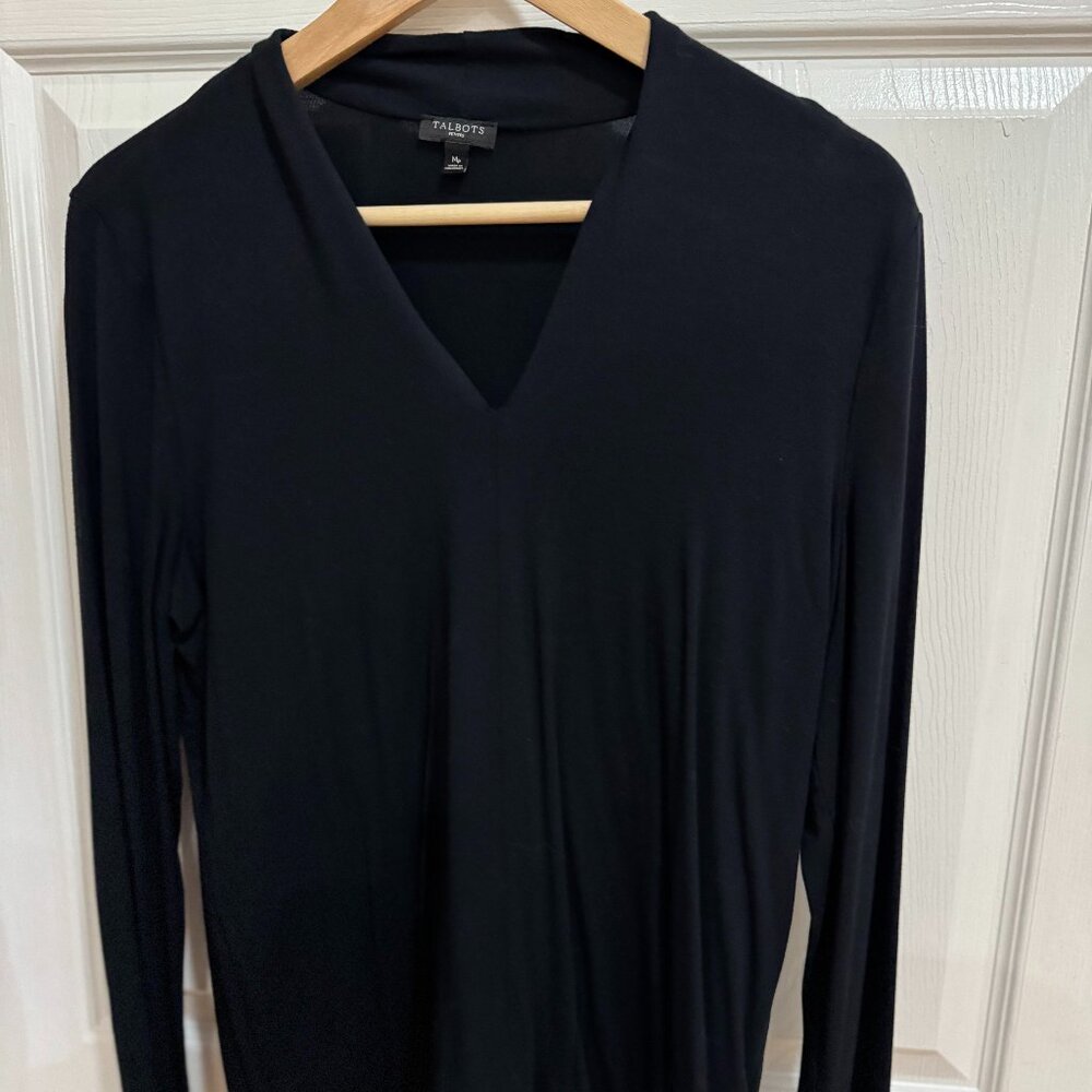Talbots Black V-Neck Long Sleeve
